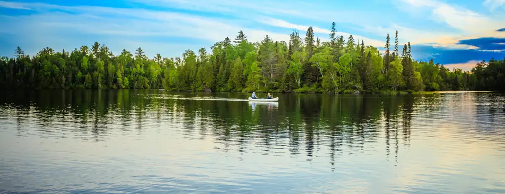 Day Trips two paddling poplar in a aluminum canoe