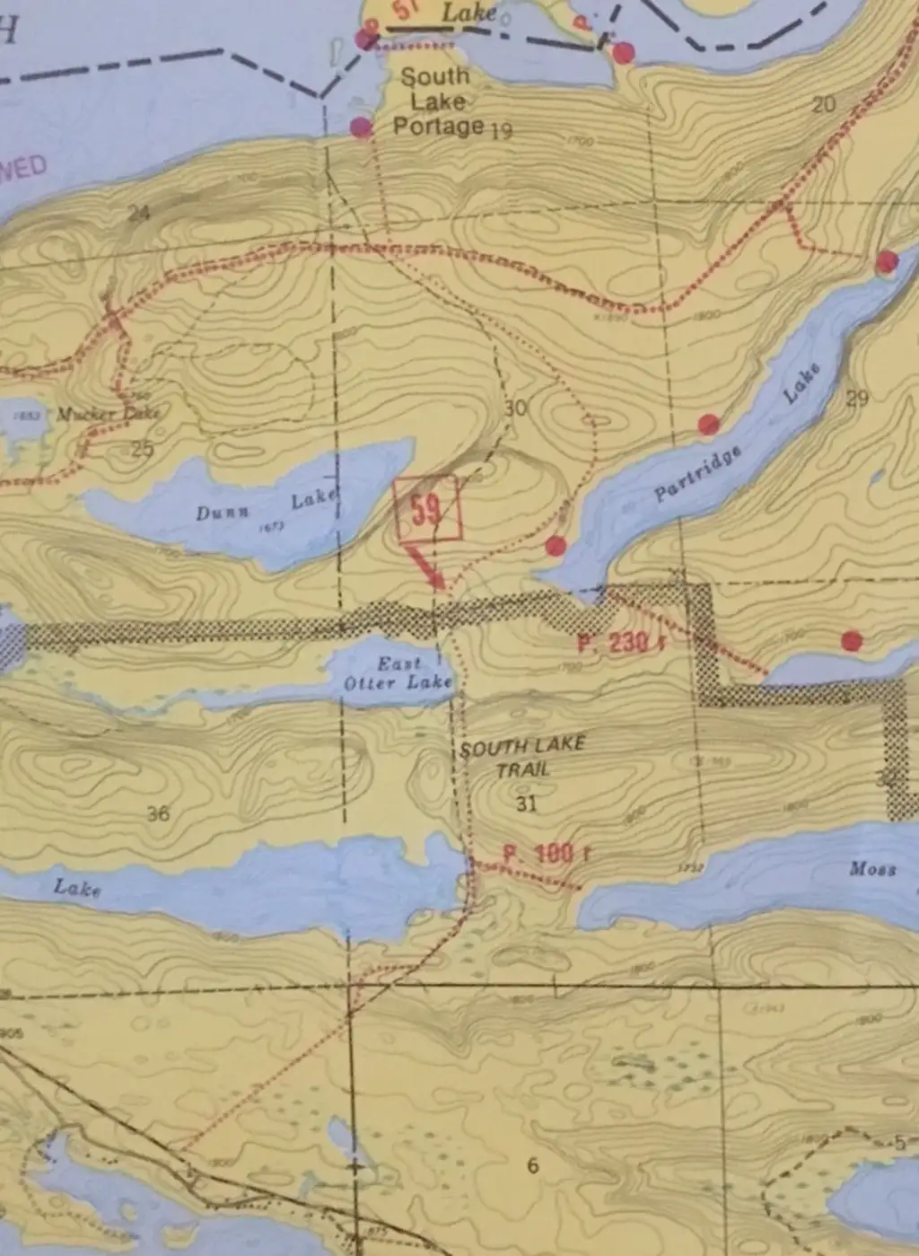 Map south lake trail